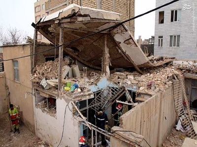 عکس-تخریب-یک-خانه-بر-اثر-انفجار-گاز-در-زنجان-