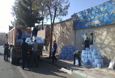 برپایی-موکب-ستاد-بازسازی-عتبات-عالیات-استان-زنجان-در-استان-کرمانشاه-3-کامیون-وسایل-و-تجهیزات-به-مناطق-زلزله-زده-اعزام-شد