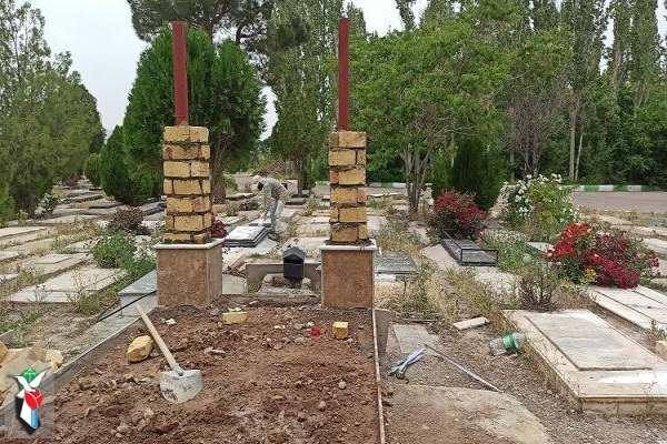 آغاز-ساماندهی-مزار-شهید-حجتالله-عباسی-تمامی-مزار-شهدای-خرمدره-ساماندهی-شد